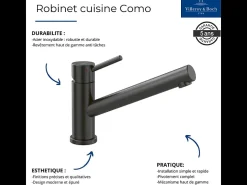 VILLEROY ET BOCH Como grifo de cocina antracita