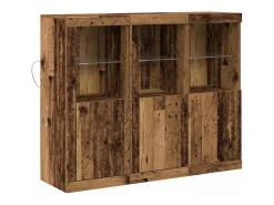 Vitrina 3 piezas Madera vieja 123 x 37 x 100 cm