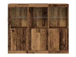 Vitrina 3 piezas Madera vieja 123 x 37 x 100 cm