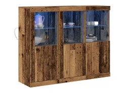 Vitrina 3 piezas Madera vieja 123 x 37 x 100 cm