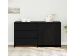Vitrina 2 piezas Negro 70 x 41 x 75 cm Madera contrachapada