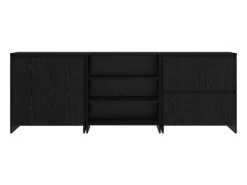 Vitrina 3 piezas Roble negro 70 x 41 x 75 cm Madera contrachapada