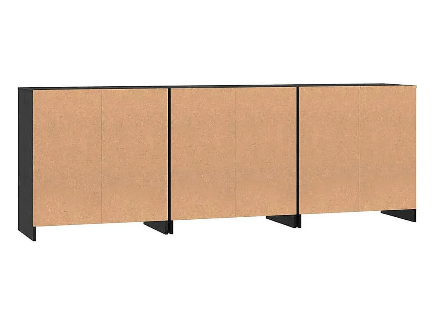 Vitrina 3 piezas Roble negro 70 x 41 x 75 cm Madera contrachapada