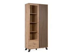 Vitrina 2 Puertas y 2 Cajones Decoración Roble L92 cm - Lublin