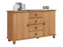 Vitrina ASKIM Marrón 133.5 x 40 x 79 cm Madera maciza de pino