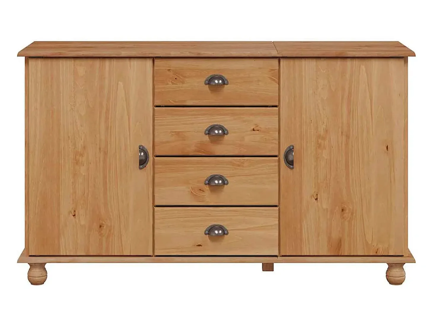 Vitrina ASKIM Marrón 133.5 x 40 x 79 cm Madera maciza de pino