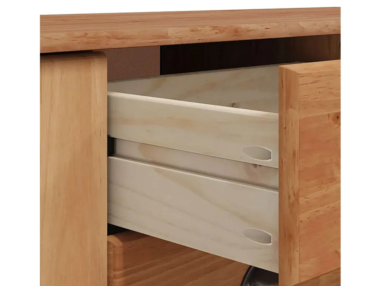 Vitrina ASKIM Marrón 133.5 x 40 x 79 cm Madera maciza de pino
