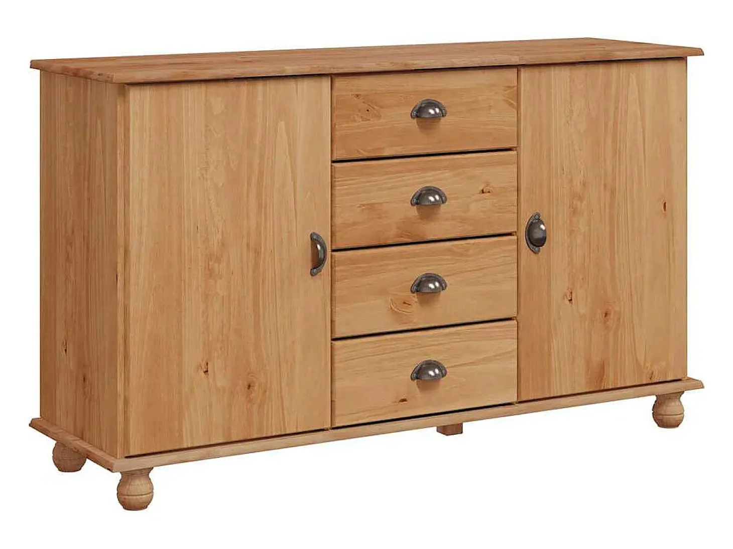 Vitrina ASKIM Marrón 133.5 x 40 x 79 cm Madera maciza de pino