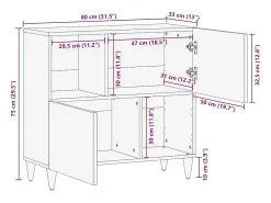 Vitrina Blanco 33.5 x 80 x 75 cm