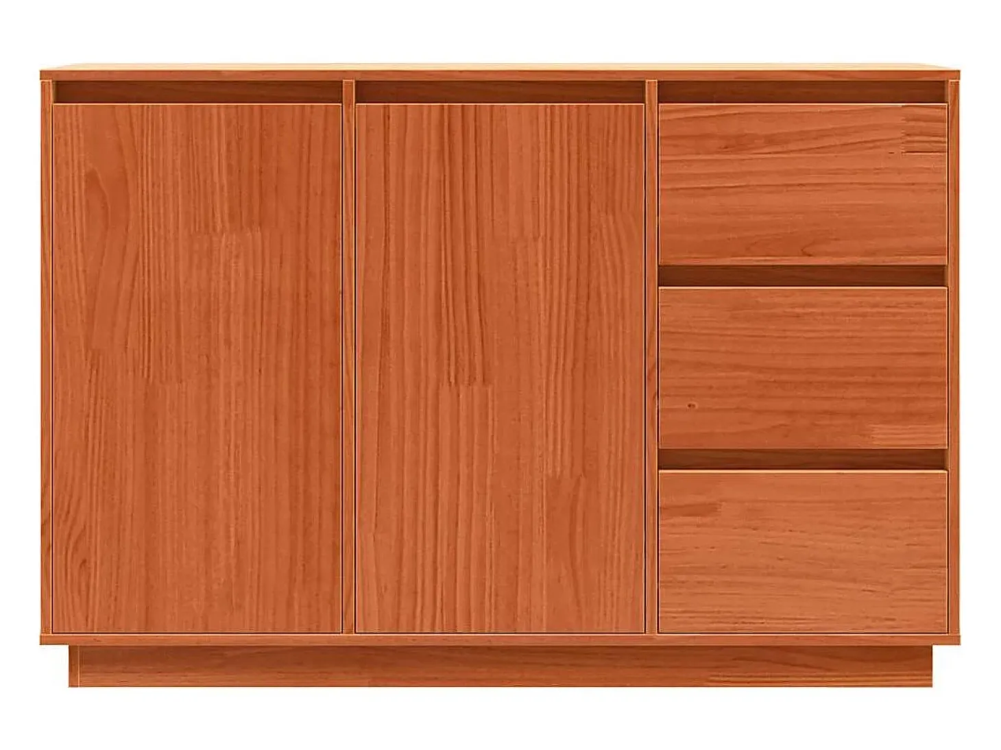 Vitrina con cajón Marrón 111 x 34 x 75 cm Madera maciza de Pino