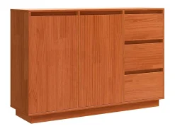 Vitrina con cajón Marrón 111 x 34 x 75 cm Madera maciza de Pino