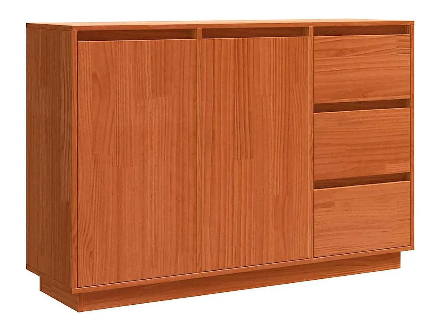Vitrina con cajón Marrón 111 x 34 x 75 cm Madera maciza de Pino