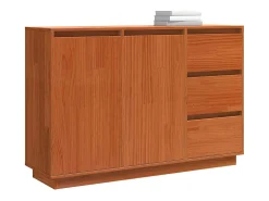 Vitrina con cajón Marrón 111 x 34 x 75 cm Madera maciza de Pino