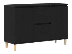Vitrina con cajón Negro 101 x 35 x 60 cm Madera contrachapada
