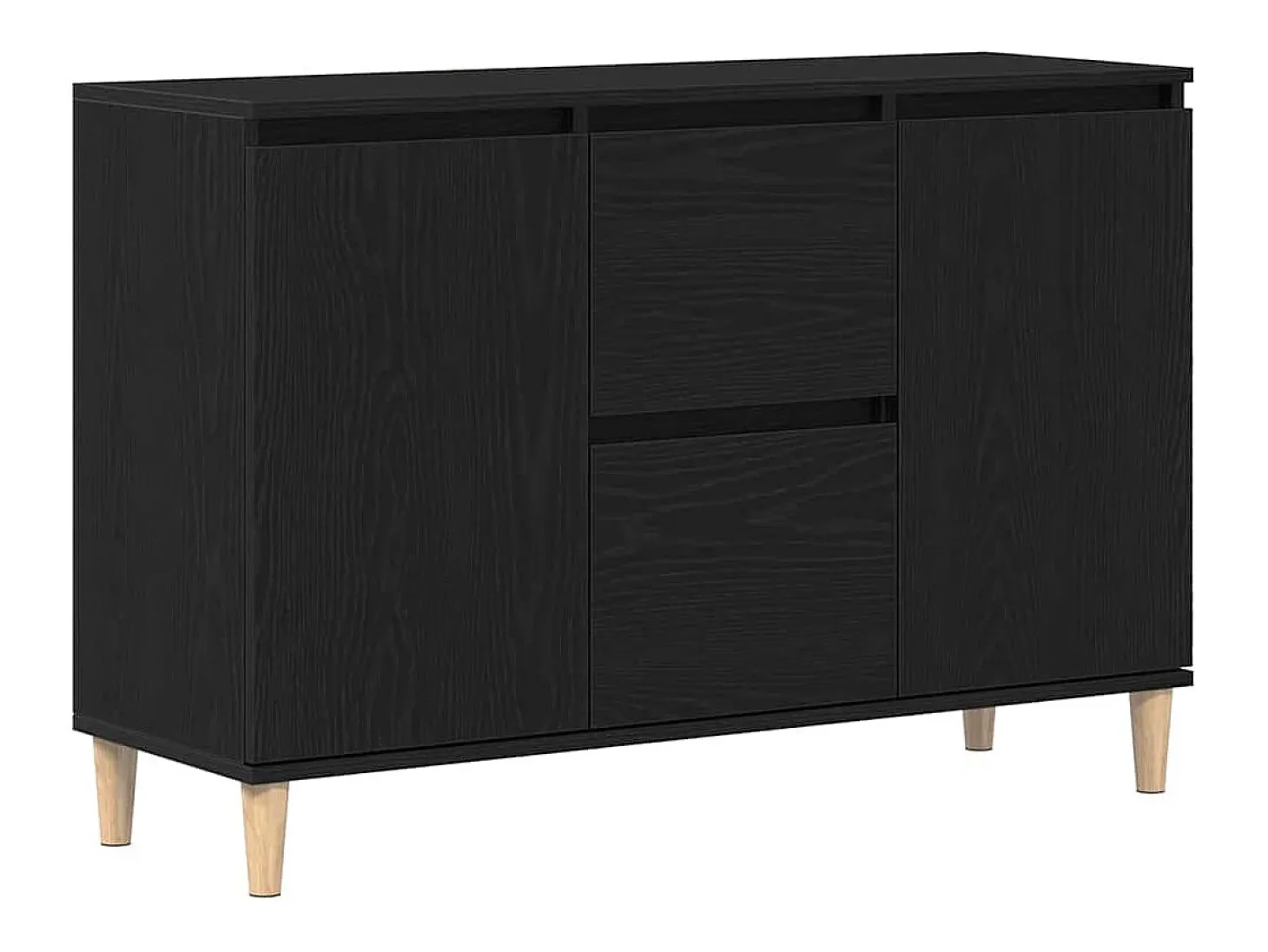 Vitrina con cajón Negro 101 x 35 x 60 cm Madera contrachapada