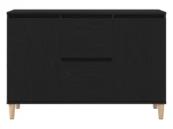 Vitrina con cajón Negro 101 x 35 x 60 cm Madera contrachapada