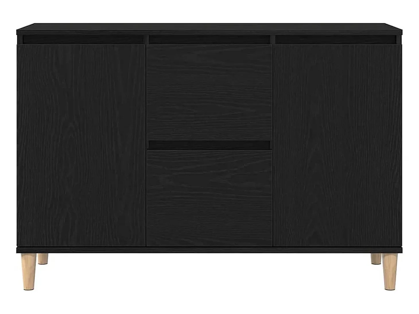 Vitrina con cajón Negro 101 x 35 x 60 cm Madera contrachapada