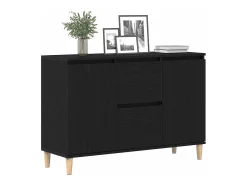 Vitrina con cajón Negro 101 x 35 x 60 cm Madera contrachapada
