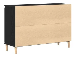 Vitrina con cajón Negro 101 x 35 x 60 cm Madera contrachapada