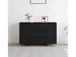 Vitrina con cajón Negro 120 x 41 x 75 cm Madera contrachapada