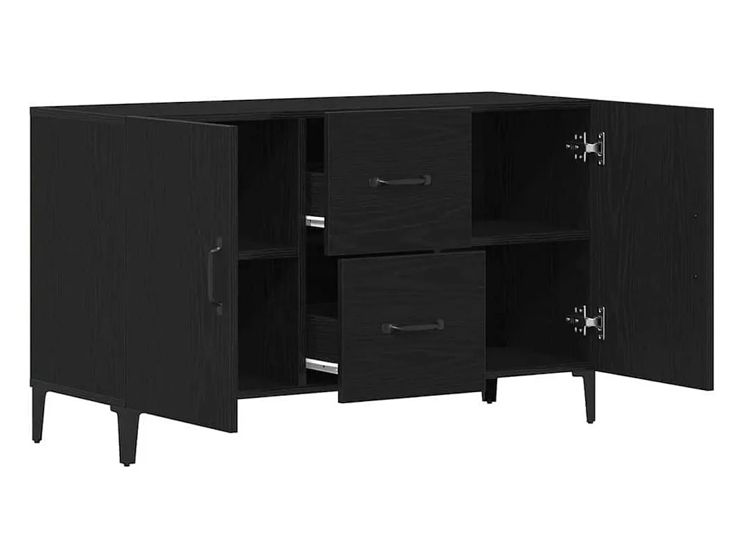 Vitrina con cajón Negro 100 x 36 x 60 cm Madera contrachapada