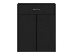 Vitrina con cajón Negro 60 x 30 x 75 cm Madera contrachapada