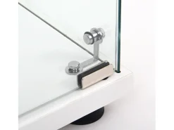 Vitrina de cristal con cerradura, gran vitrina transparente para objetos de colección, libros, color blanco