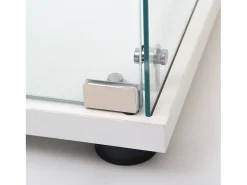 Vitrina de cristal con cerradura, gran vitrina transparente para objetos de colección, libros, color blanco