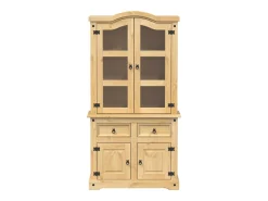 Vitrina de cristal Corona 100x48,5x179 cm madera maciza de pino