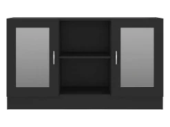 Vitrina de madera contrachapada negro 120x30,5x70 cm
