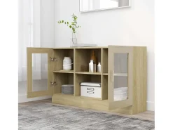 Vitrina de roble Sonoma 120x30,5x70 cm Madera de ingeniería