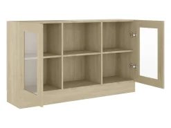 Vitrina de roble Sonoma 120x30,5x70 cm Madera de ingeniería