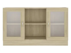 Vitrina de roble Sonoma 120x30,5x70 cm Madera de ingeniería