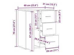 Vitrina Madera antigua 60 x 31 x 70 cm Madera contrachapada