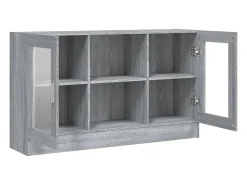 Vitrina madera contrachapada gris Sonoma 120x30,5x70 cm