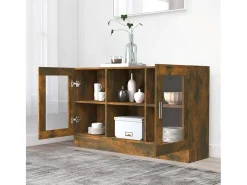Vitrina madera contrachapada roble ahumado 120x30,5x70 cm