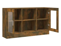 Vitrina madera contrachapada roble ahumado 120x30,5x70 cm