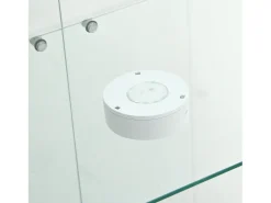 Vitrina moderna, vitrina independiente para sala de estar, color blanco