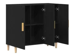 Vitrina Negro 90 x 34 x 80 cm Madera contrachapada