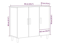 Vitrina Negro 90 x 34 x 80 cm Madera contrachapada