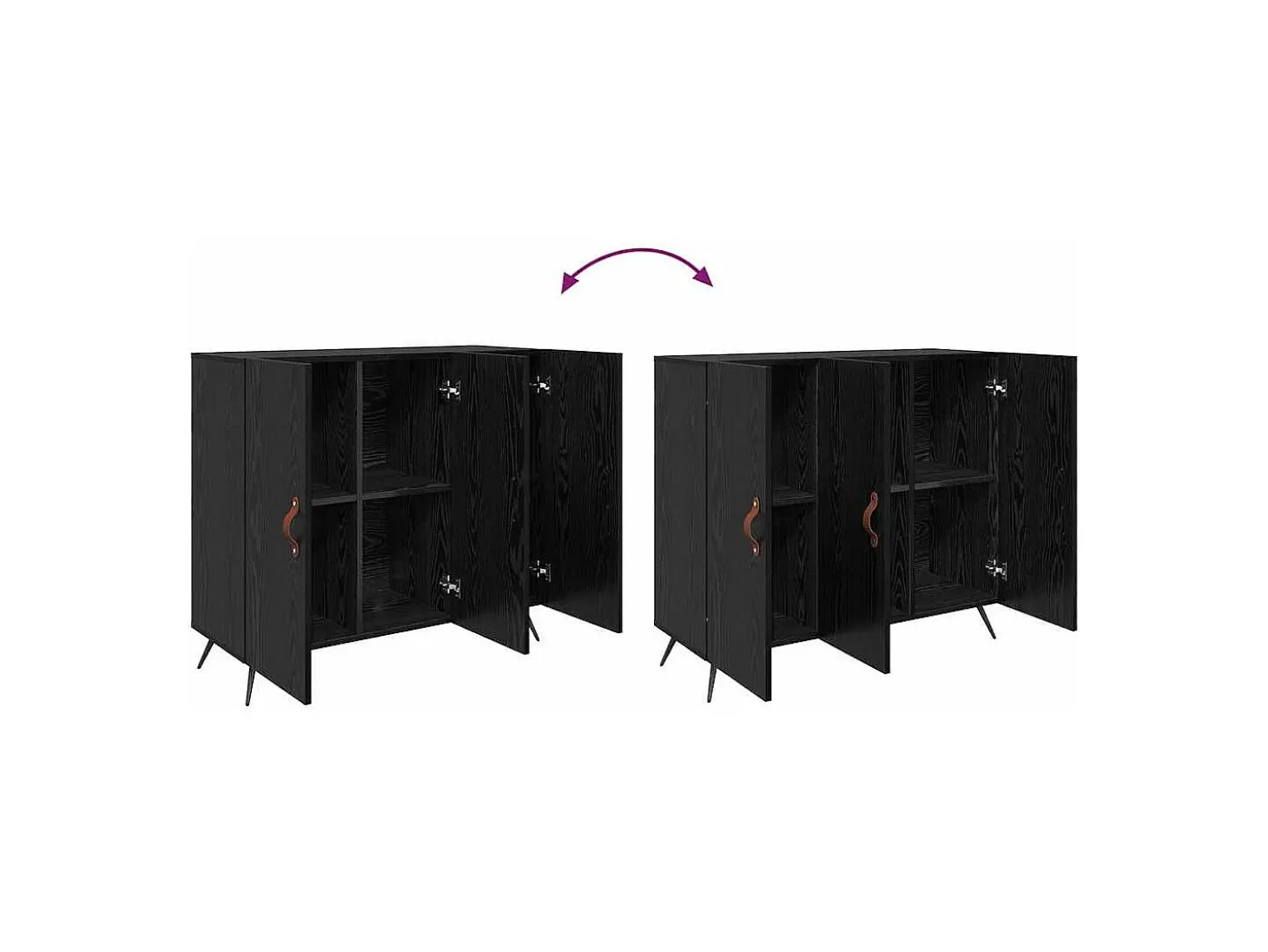 Vitrina Negro 90 x 34 x 80 cm Madera contrachapada