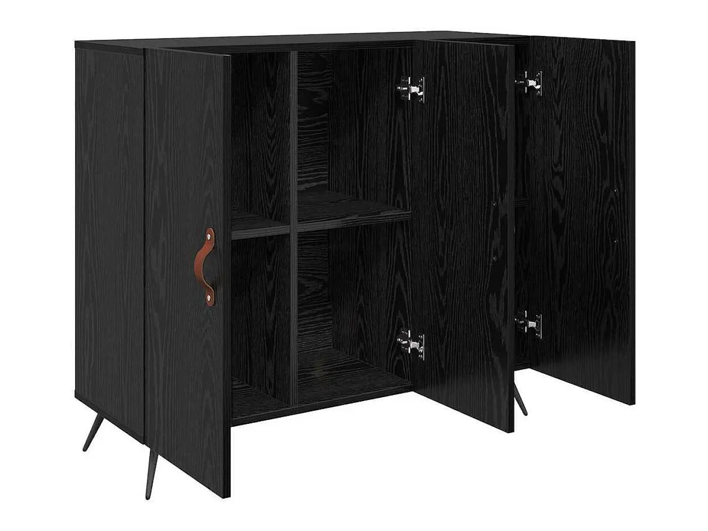 Vitrina Negro 90 x 34 x 80 cm Madera contrachapada