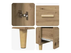 Vitrina Roble artisan 34 x 69.5 x 90 cm Madera contrachapada