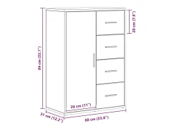 Vitrina Roble artisan 60 x 31 x 84 cm Madera contrachapada