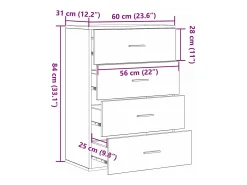 Vitrina Roble artisan 60 x 31 x 84 cm Madera contrachapada
