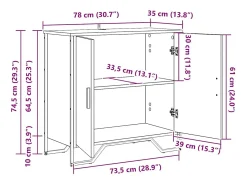 Vitrina Roble artisan 78 x 35.5 x 74.5 cm Madera contrachapada