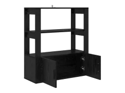 Vitrina Roble negro 30 x 80 x 90 cm Madera contrachapada