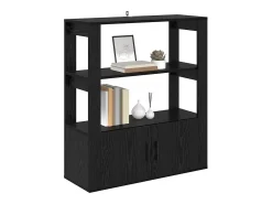 Vitrina Roble negro 30 x 80 x 90 cm Madera contrachapada