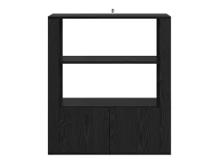 Vitrina Roble negro 30 x 80 x 90 cm Madera contrachapada