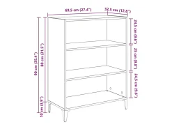 Vitrina Roble negro 32.5 x 69.5 x 90 cm Madera contrachapada